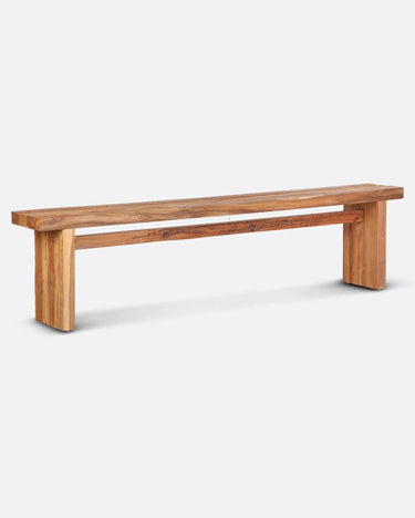 Banco RAIL de teca reciclada 180 × 25 × 44 cm — detalle 6