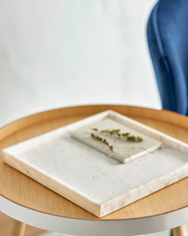 bandeja marmol blanca cuadrada