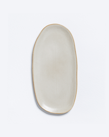Bandeja ovalada de gres porcelánico Terra Egg Back Home