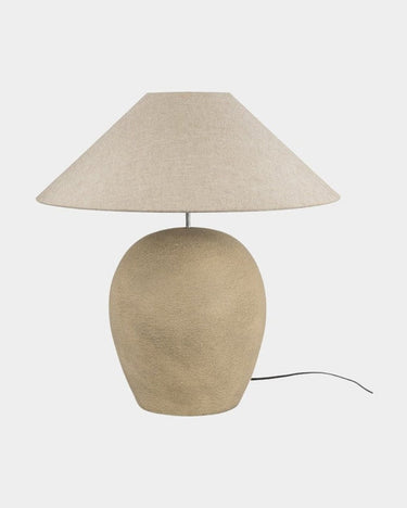 Detail of a vanilla ceramic table lamp by Olsson & Jensen