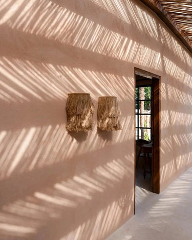 Aplique pequeño de abacá natural Bazar Bizar para pared