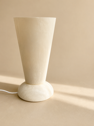 Lámpara de mesa de alabastro vintage