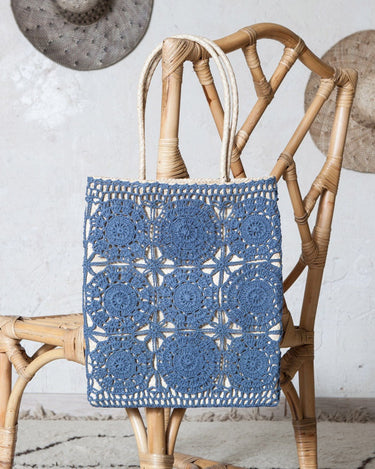 Bolso de macramé con monedero en color mostaza