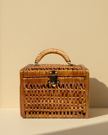 Bolso mini de mimbre natural artesanal