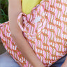 Bolso tote popelina algodón block print rosa 45x36 cm