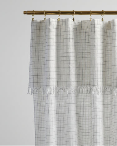 Cortina de algodón khadi a cuadros antracita 140 x 280 cm Bonheur du Jour