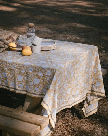 Mantel de algodón con estampado artesanal Bonheur du Jour