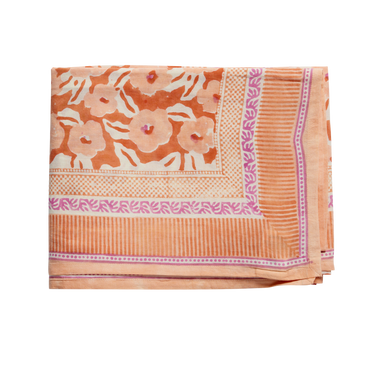 Mantel de popelina de algodón block print Jaipur multicolor Bonheur du Jour