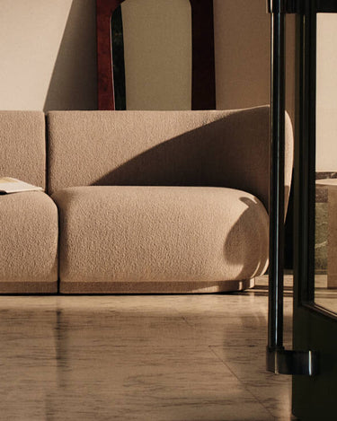 Brazo derecho Rico sofá modular bouclé natural, estructura FSC