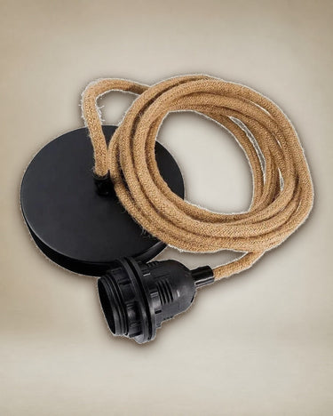 Braided ceiling lamp cable by Bazar Bizar in black for a pendant lamp
