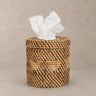 Caja de pañuelos de ratán natural para baño