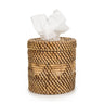 Caja de pañuelos de ratán natural para baño