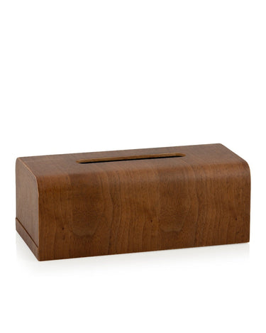 Caja rectangular para pañuelos de madera acabado nogal
