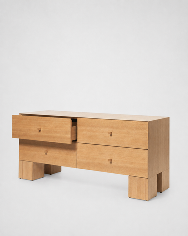 Cajonera Kuben de roble natural para almacenaje en Matuta Home - imagen 5