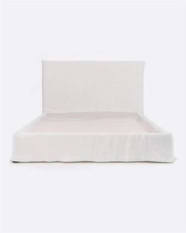 Cama BEETHOVEN 160 × 200 cm con funda de lino blanco Dareels