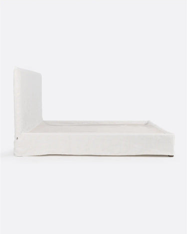 Cama BEETHOVEN Dareels vista frontal con funda blanca