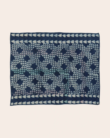 Mantel individual Kantha Caravane color índigo para mesa
