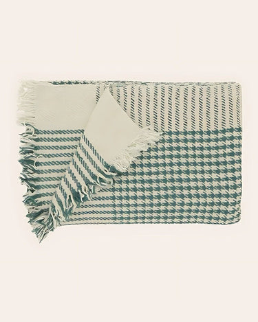 Plaid pata de gallo Caravane color ciprés