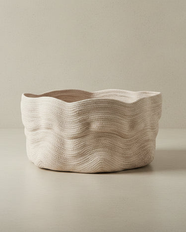 Cesta ancha Stone Wash natural de 45 × 25 cm
