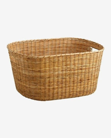 Woven texture detail of KOLOA natural wicker storage basket – Nordal