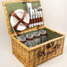 Cesta de Mimbre Clásica para Picnic de 4 Personas con Utensilios y Platos