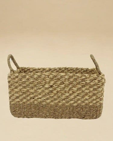 Cesta rectangular de almacenaje artesanal