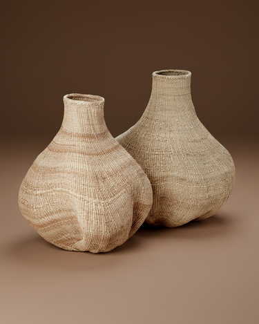 Cesta Tribe decorativa de fibras naturales