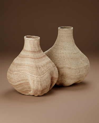 Cesta Tribe decorativa de fibras naturales