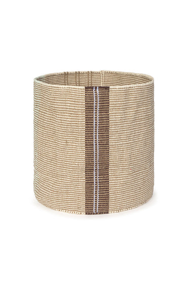 Cesta artesanal de tule natural de 35 × 35 cm, vista principal