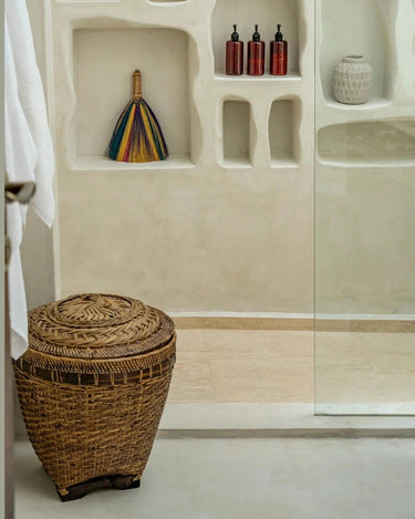 Panier Colonial en rotin pour le rangement