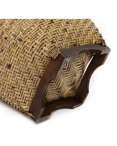 Panier Colonial en rotin naturel et marron