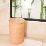 Cesto ratán natural beige para ropa con tapa artesanal sostenible