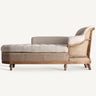Chaise longue de madera de mindi lino crema de Vical