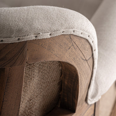 Chaise longue de madera de mindi lino crema de Vical, imagen 4