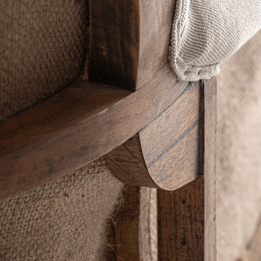 Chaise longue de madera de mindi lino crema de Vical, imagen 6