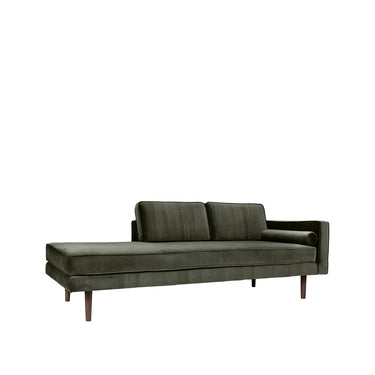 Chaise longue derecha verde hoja vista de frente