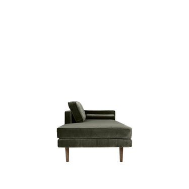 Chaise longue derecha verde hoja vista de perfil