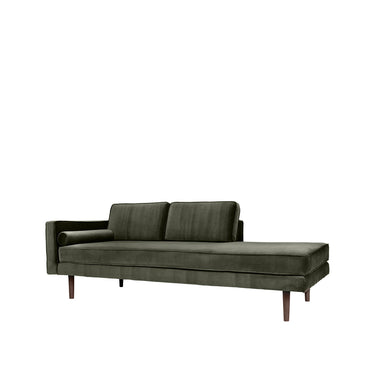 Chaise longue izquierda verde hoja vista de frente