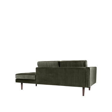 Parte posterior de la chaise longue izquierda verde hoja