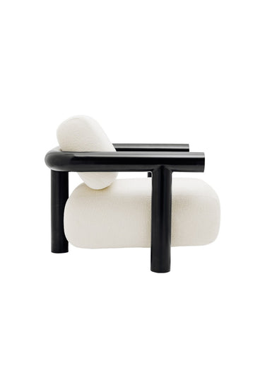 Butaca Claude acero negro 316L bouclé crema Gabrielle Paris