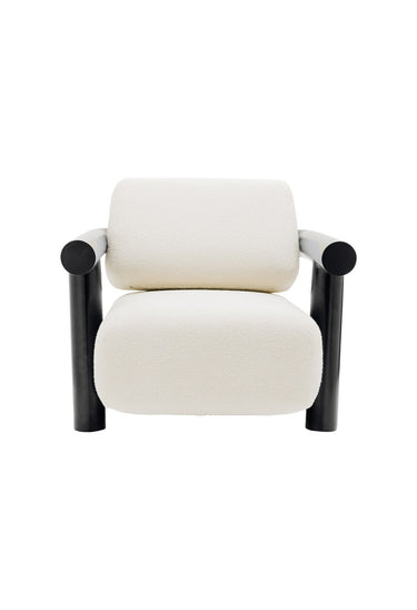 Butaca Claude acero negro 316L bouclé crema Gabrielle Paris