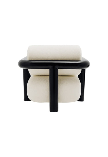 Butaca Claude acero negro 316L bouclé crema Gabrielle Paris