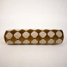 Esmeralda yellow bolster cushion in 100% cotton with a printed design