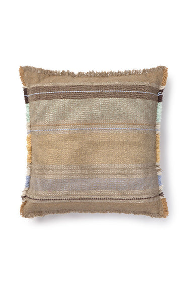 Cojín cuadrado de algodón natural con flecos de 45 × 45 cm