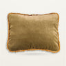 Decorative cushion with fringes and graphic motif by Le Monde Sauvage