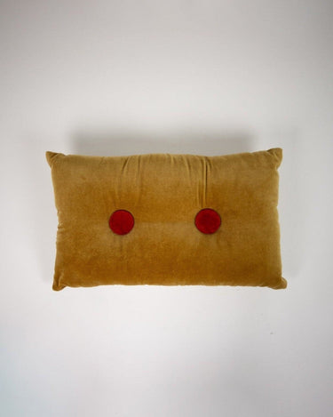 Elora yellow 30 x 50 cm decorative cushion with buttons