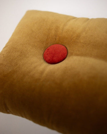 Elora yellow 30 x 50 cm decorative cushion with buttons