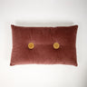 Pink velvet buttoned decorative cushion by Olsson & Jensen