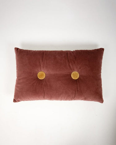 Pink velvet buttoned decorative cushion by Olsson & Jensen