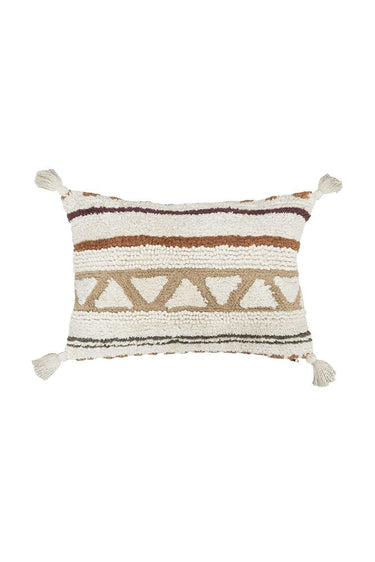 Cojín rectangular lavable de algodón multicolor de 35 × 50 cm